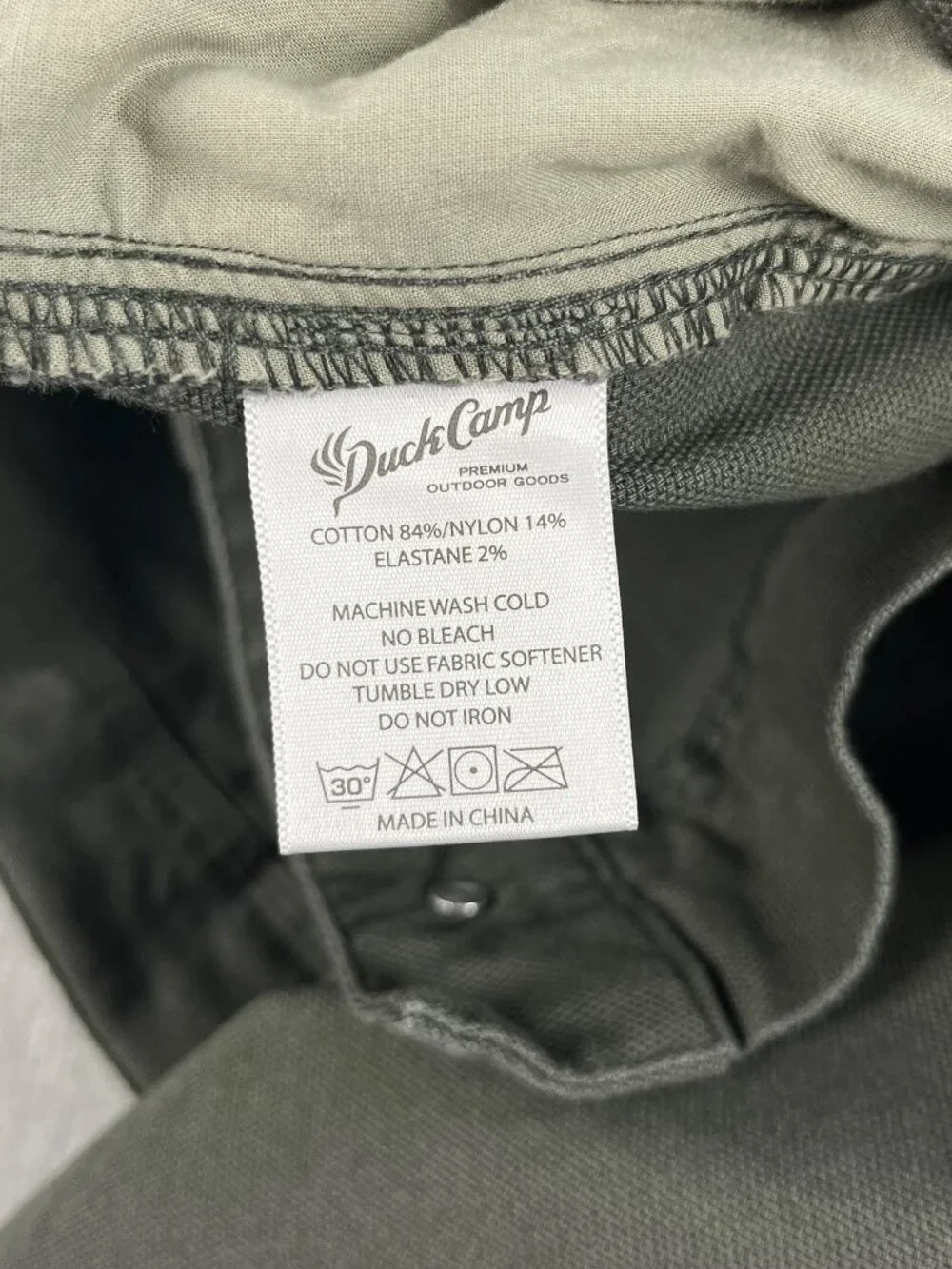 Duck Camp Brush Pants Mens 36T (36x33) Sage Green Stretch Canvas Hunting Work
